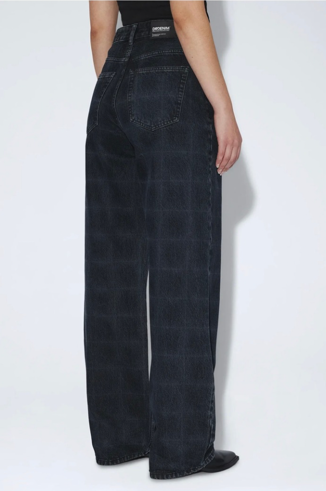 Dr Denim Donna Stream Check Overdye High Relaxed Jeans