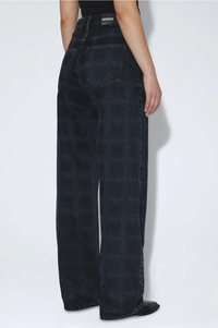 Dr Denim Donna Stream Check Overdye High Relaxed Jeans