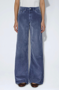 Dr Denim Rhee Low Wide Washed Blue Shade Cord Jeans