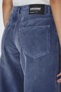 Dr Denim Rhee Low Wide Washed Blue Shade Cord Jeans