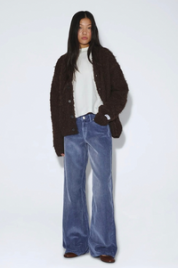 Dr Denim Rhee Low Wide Washed Blue Shade Cord Jeans