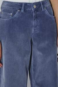 Dr Denim Rhee Low Wide Washed Blue Shade Cord Jeans