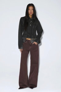 Dr Denim Rhue Low Wide Washed Aubergine Jeans