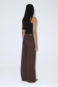 Dr Denim Rhue Low Wide Washed Aubergine Jeans