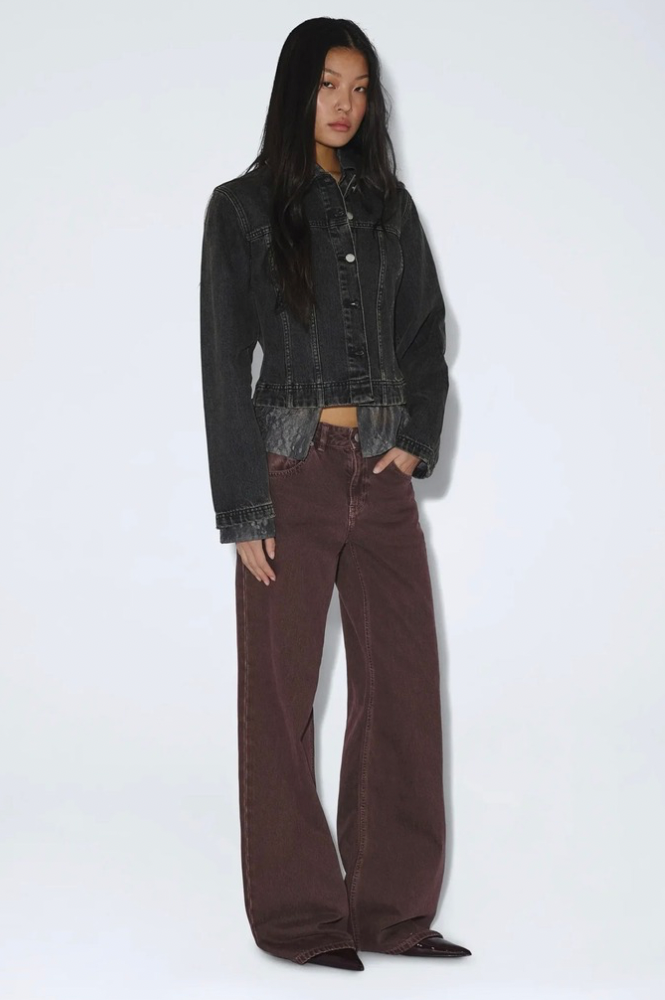 Dr Denim Rhue Low Wide Washed Aubergine Jeans