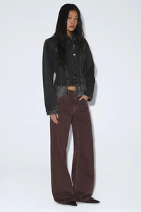 Dr Denim Rhue Low Wide Washed Aubergine Jeans