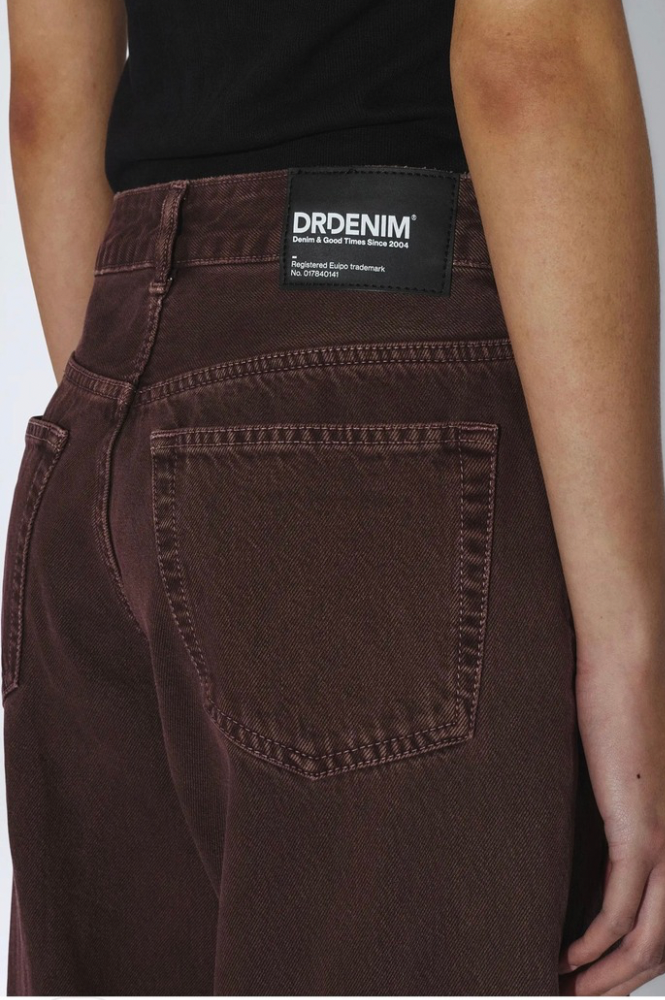 Dr Denim Rhue Low Wide Washed Aubergine Jeans