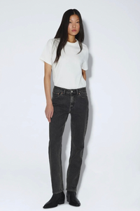 Dr Denim Straw Mid Slim Tar Aged Black Jeans