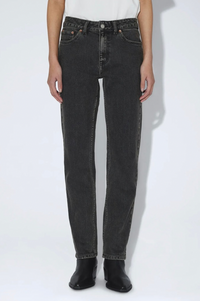 Dr Denim Straw Mid Slim Tar Aged Black Jeans