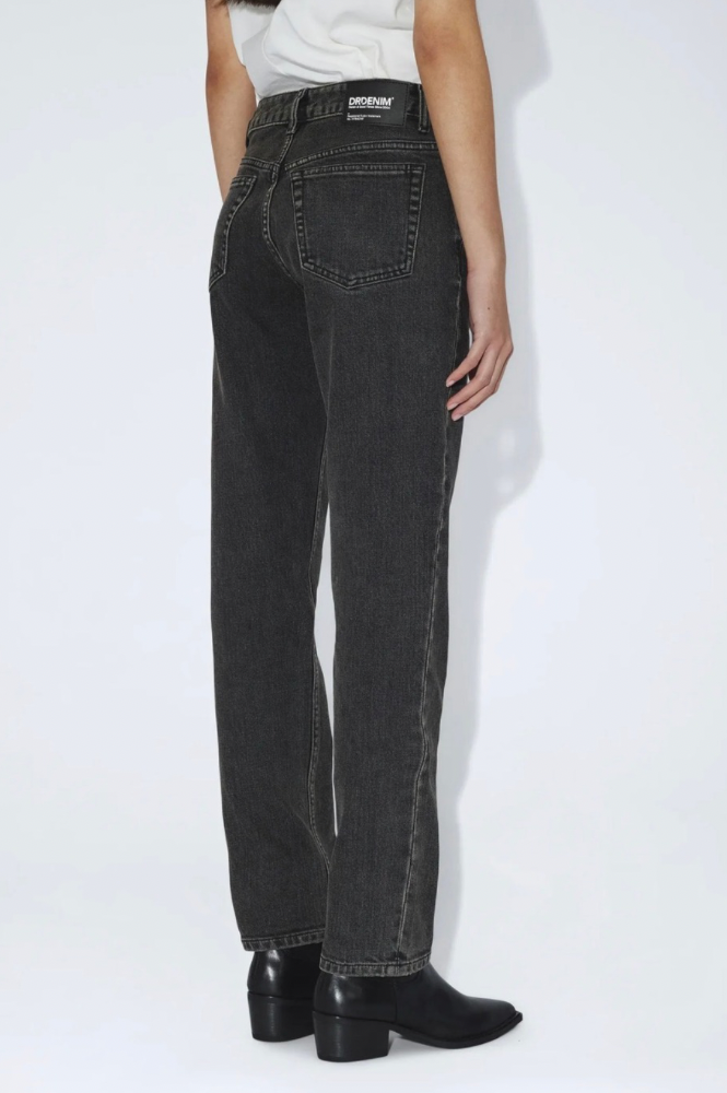 Dr Denim Straw Mid Slim Tar Aged Black Jeans
