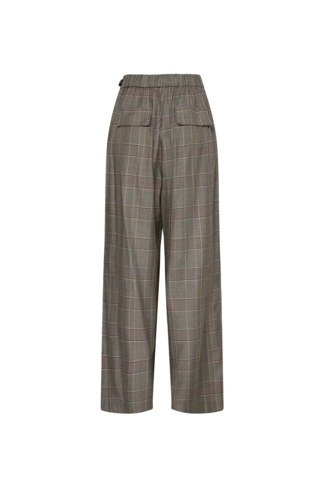 ICHI Laito Black & Toasted Check Trousers
