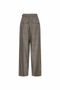 ICHI Laito Black & Toasted Check Trousers