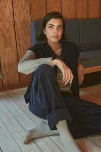 Fransa Salomi Navy Corduroy Trousers