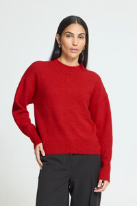 ICHI Sage Salsa Red Jumper