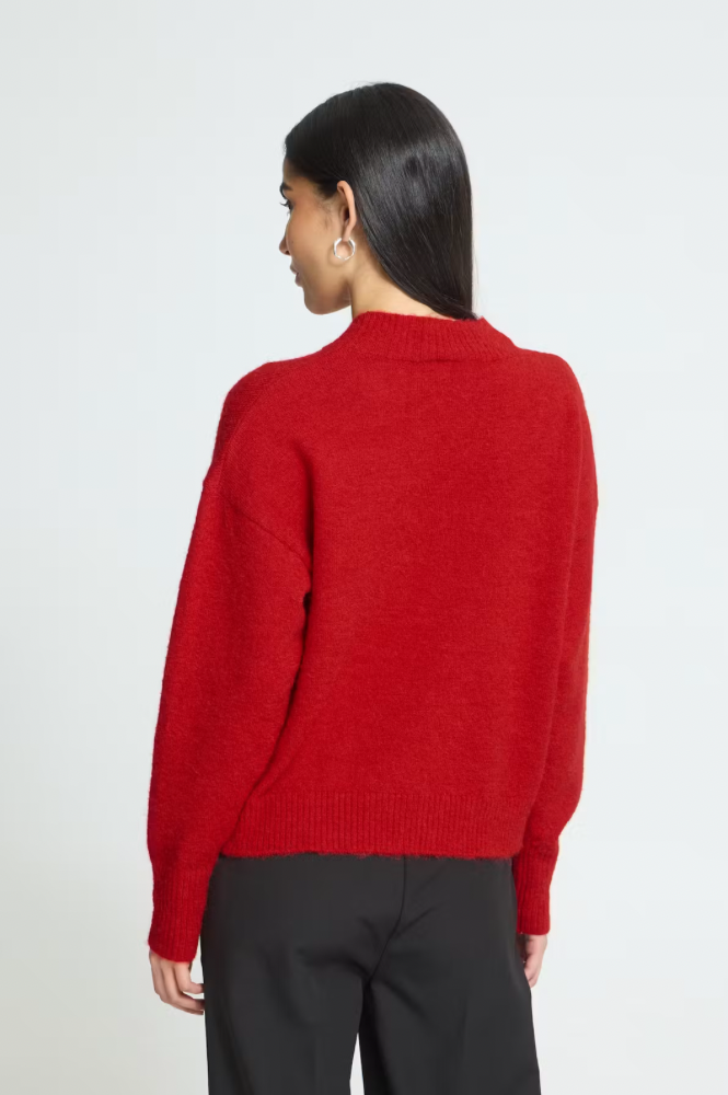 ICHI Sage Salsa Red Jumper
