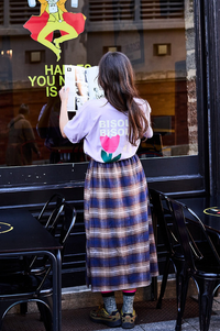 A.P Marine Blue Tartan Checked Skirt