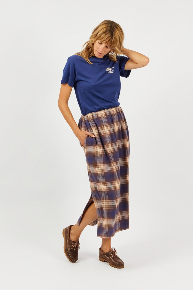 A.P Marine Blue Tartan Checked Skirt