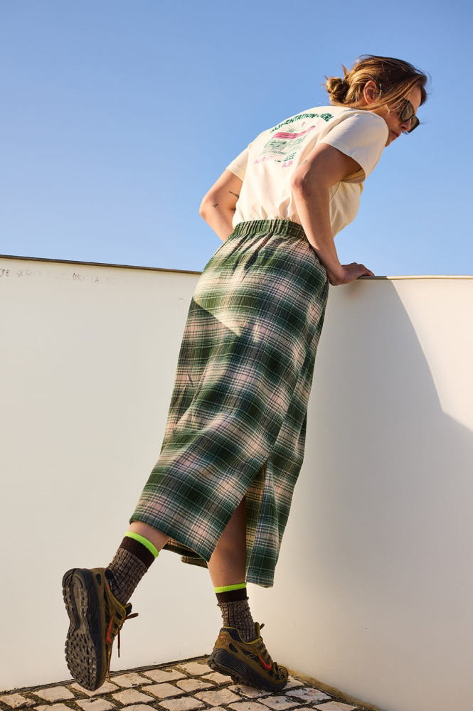 A.P Green Tartan Checked Skirt