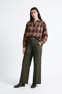 Artlove Olerie Brown Check Blouse
