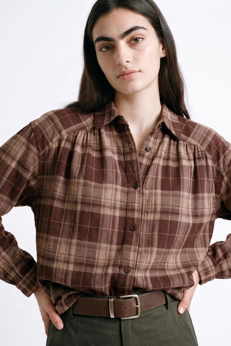 Artlove Olerie Brown Check Blouse
