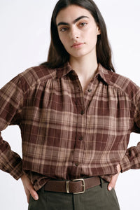 Artlove Olerie Brown Check Blouse