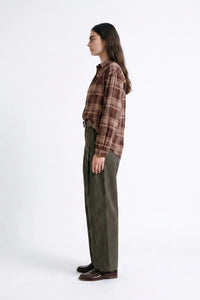 Artlove Olerie Brown Check Blouse