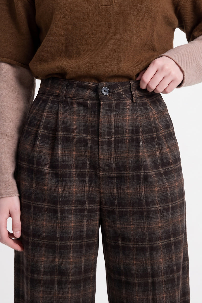 Artlove Eraura Brown Check Trouser