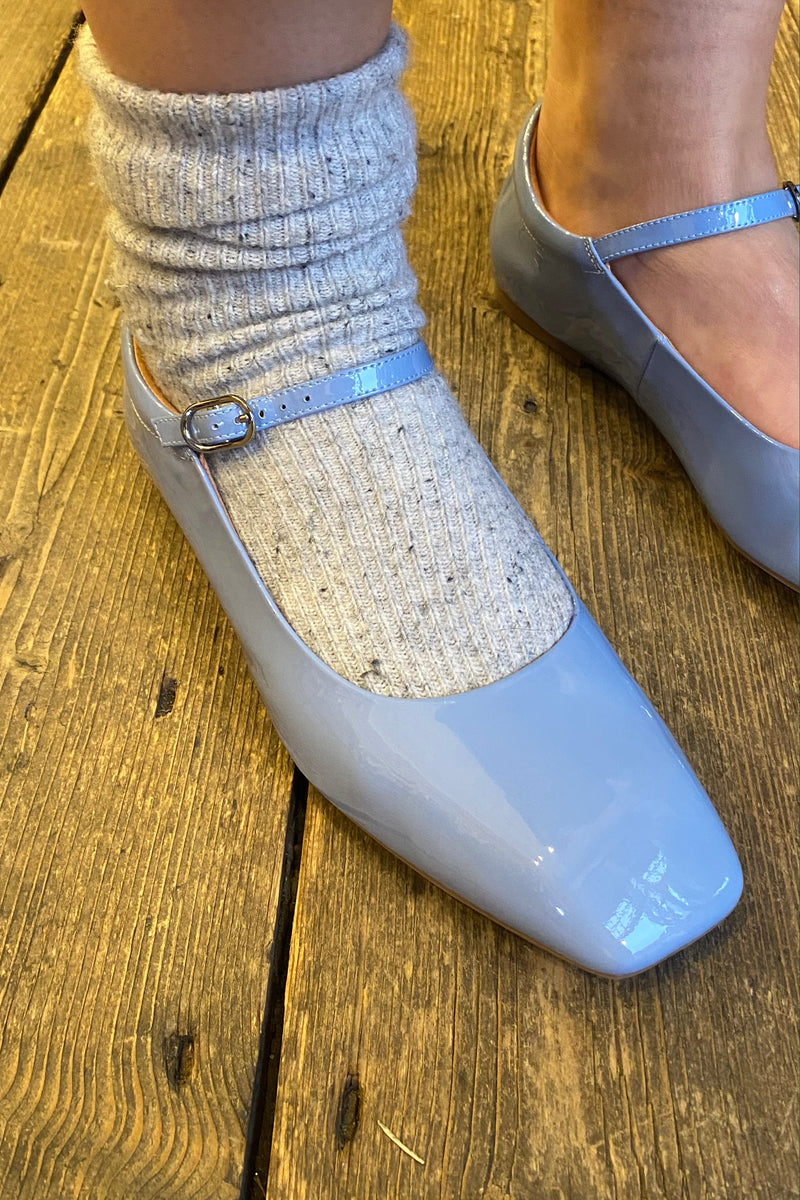 Shoe The Bear Maya Patent Ice Blue Ballerina Shoes - The Mercantile London