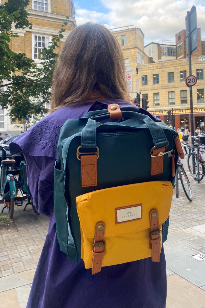 Doughnut Macaroon Slate Green & Yellow Backpack - The Mercantile London