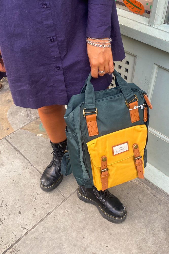 Doughnut Macaroon Slate Green & Yellow Backpack - The Mercantile London