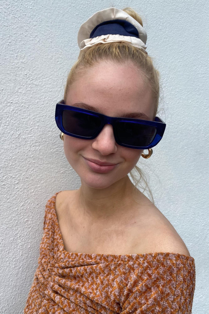 A Kjaerbede Fame Dark Blue Transparent Sunglasses