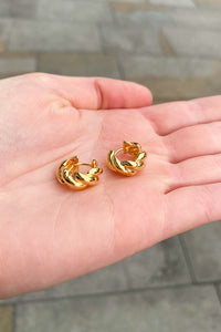 Rope Huggie Hoop Earrings in Gold - The Mercantile London