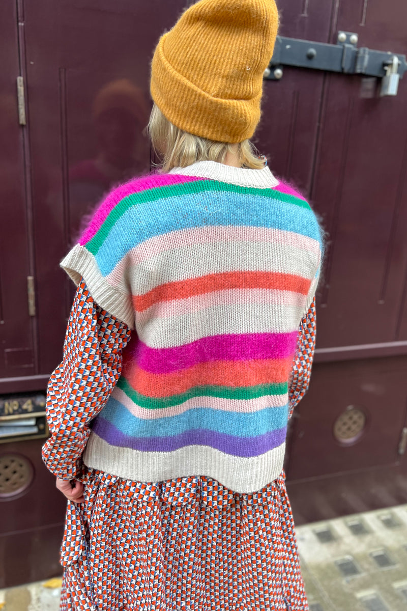 Stella Nova Knitted Fresh Mix Striped Vest - The Mercantile London