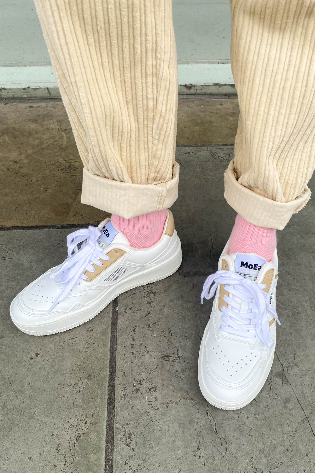 MoEa GEN1 - Corn White and Beige Sneakers - The Mercantile London