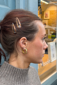 L.A. Pink Floral Enamel Hoop Earrings - The Mercantile London