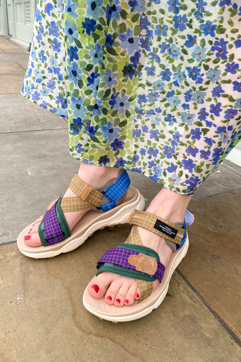 Flower Mountain Nazca 2 Uni Violet / Light Brown Sandals - The Mercantile London