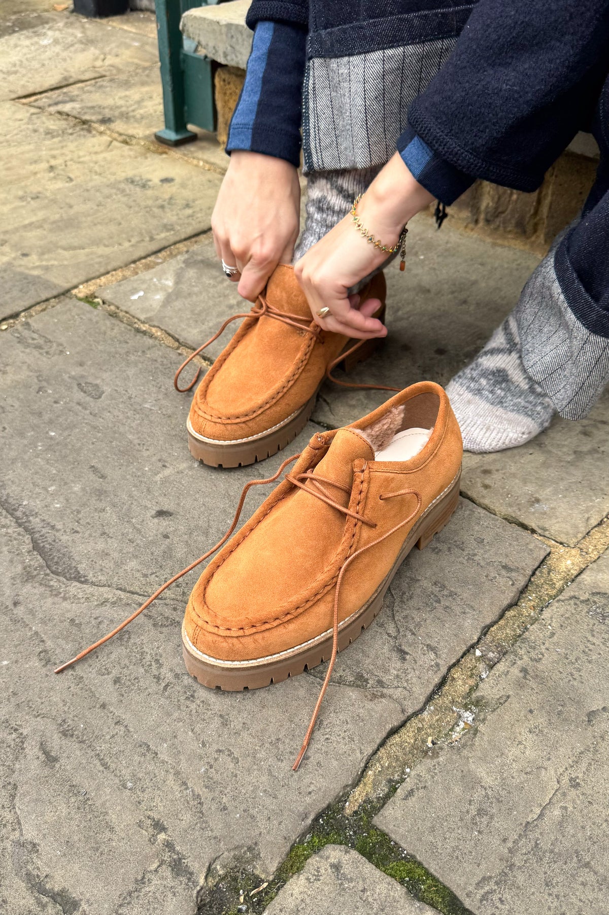 Beaumont Organic Kutsu-Kate Suede Caramel Shoes - The Mercantile London