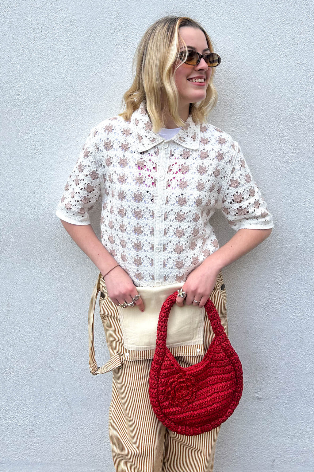 Wax Porto Splash Crochet Ecru Shirt - The Mercantile London