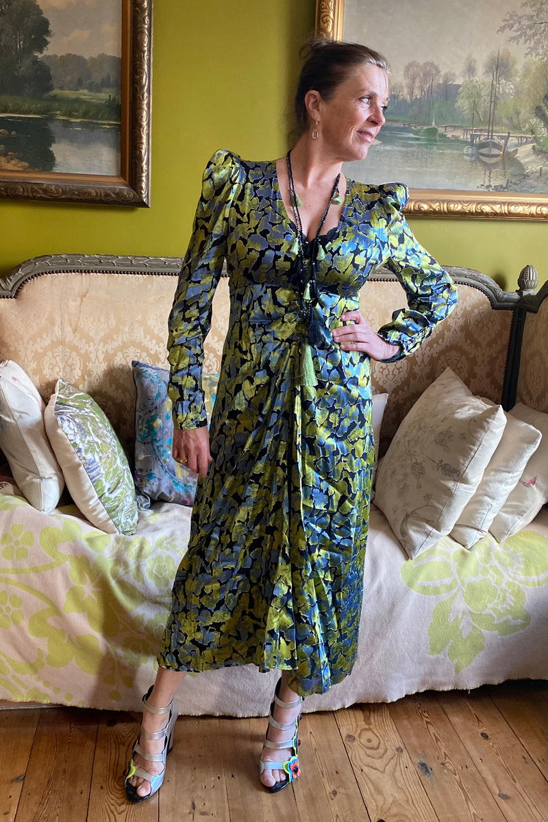 Second Female Lelou Shadow Lime Dress - The Mercantile London