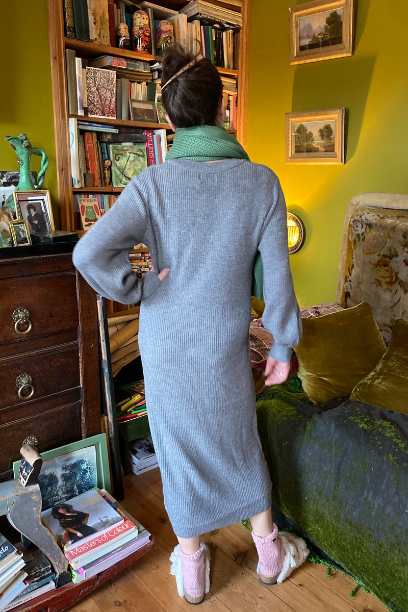 Object Malena Medium Grey Melange Dress - The Mercantile London