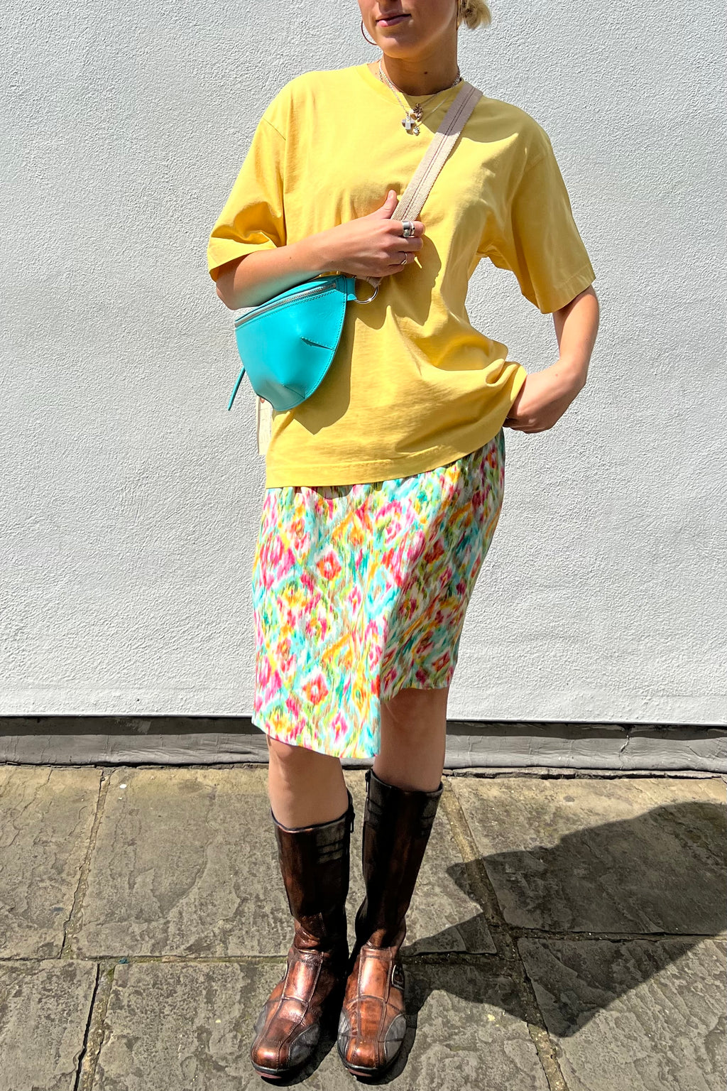 ICHI Pero Multi Colour Aop Skirt - The Mercantile London