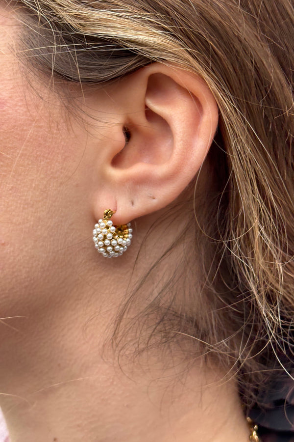 Lunar Pearl Chubby Hoops - The Mercantile London