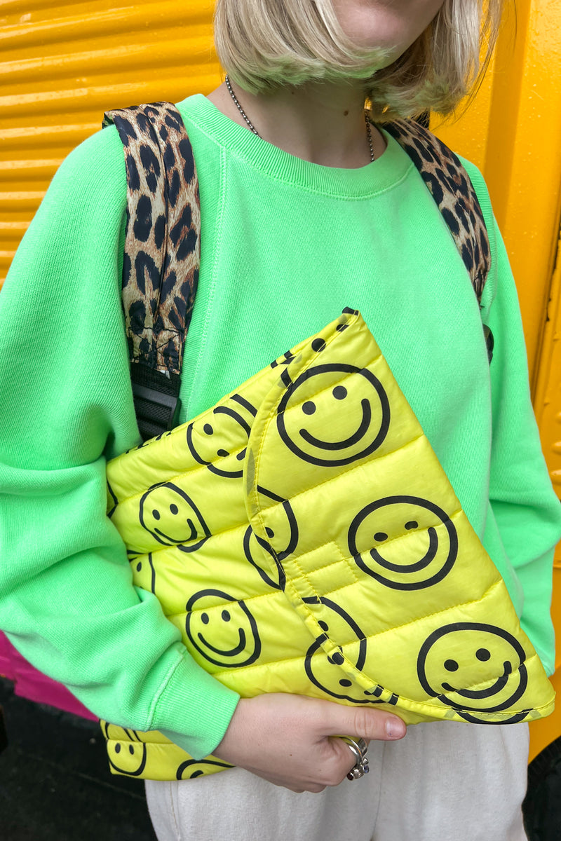 Baggu Puffy Yellow Happy Laptop Sleeve 16" - The Mercantile London