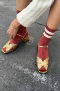 Le Bon Shoppe Her Varsity Tandoori Socks - The Mercantile London