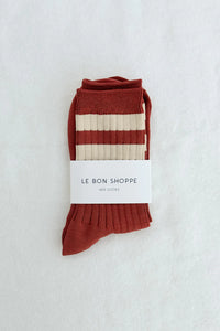 Le Bon Shoppe Her Varsity Tandoori Socks - The Mercantile London