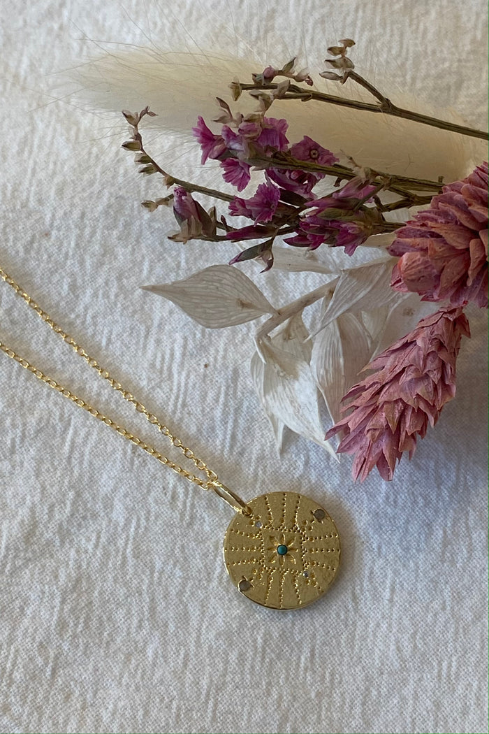 Une A Une Dot Mini Medallion Necklace - The Mercantile London
