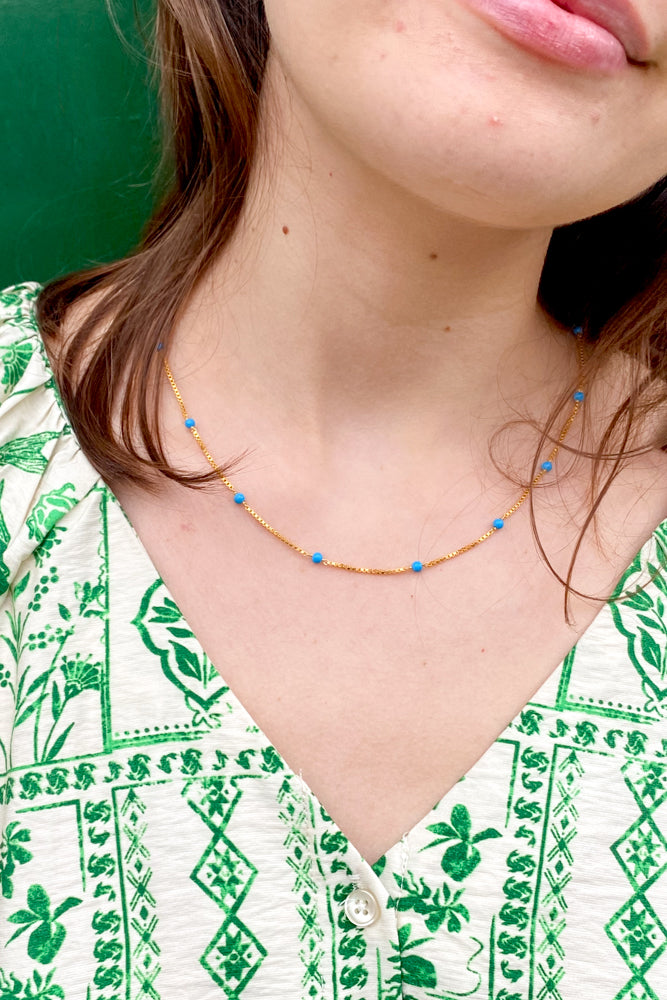 Shyla Venus Slim Turquoise Necklace - The Mercantile London