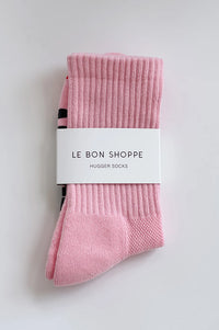 Le Bon Shoppe Hugger Pink Black Socks - The Mercantile London