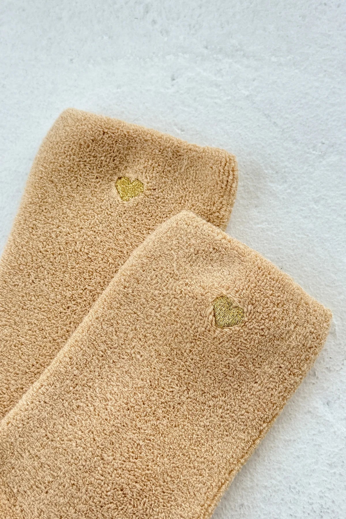 Le Bon Shoppe Embroidered French Vanilla Gold Heart Socks - The Mercantile London