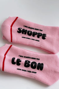 Le Bon Shoppe Hugger Pink Black Socks - The Mercantile London